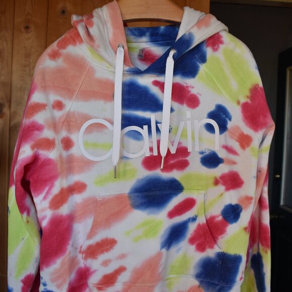 Calvin Klein Performance Tops - Calvin Klein Performance Tie dyed Hoodie Women's Large with Kangaroo Pocket Y2K
